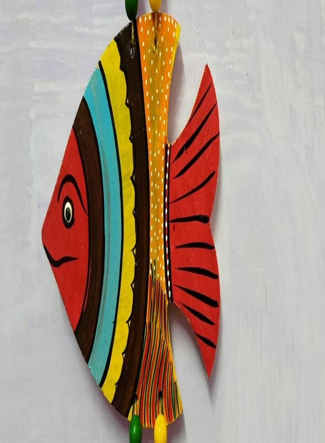 NOKHWAL Fish Hanging Handmade Hand Painted Fish for Garden Main Door Wall Hanging Balcony Decoration Hanging Decorative Items for Room Wall Décor for Home - Image 2